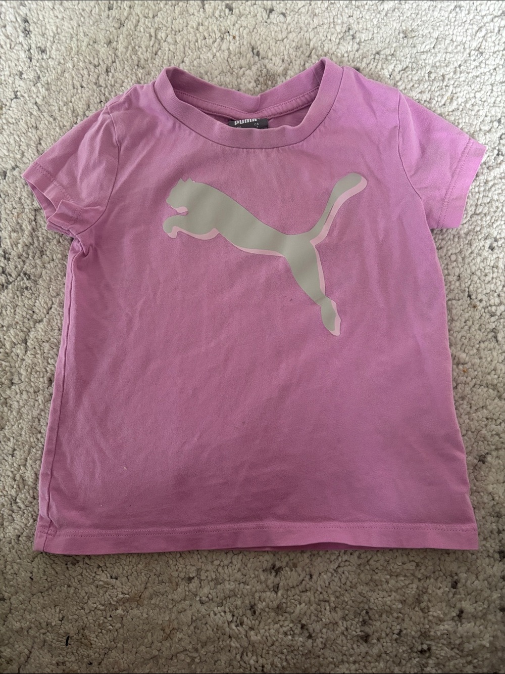 Puma Girls Pink Short Sleeve Tee with Metallic Logo Kids Size 3T
